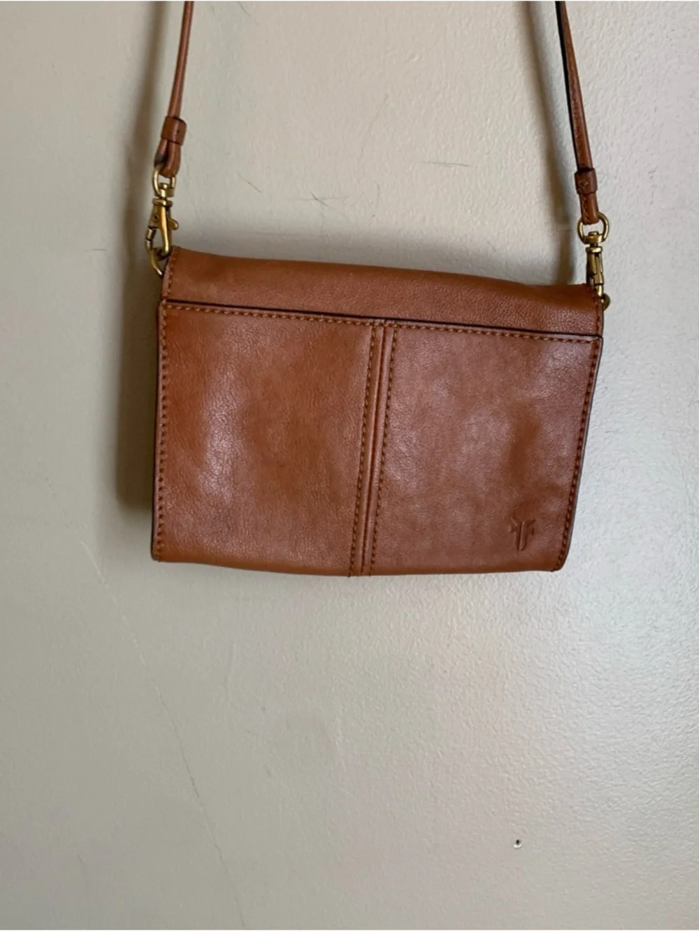 frye crossbody purse handbag leather Tan Mini - Picture 11 of 11